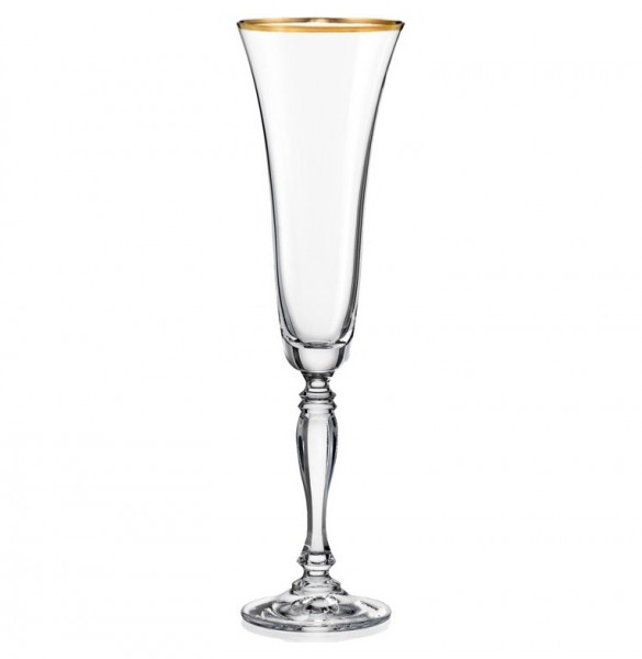 Бокал для шампанского 180 мл  Crystalex CZ s.r.o. &quot;Виктория /Отводка золото&quot; / 149078
