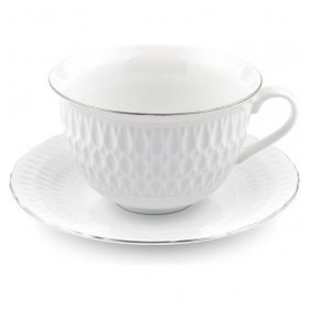 Набор чайных пар 220 мл 6 шт  Cmielow &quot;Cофия /Отводка платина&quot; / 296088