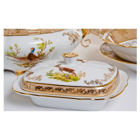 Столовый сервиз на 6 персон 27 предметов  Bavarian Porcelain &quot;Болеро /Охота бежевая&quot; / 039204