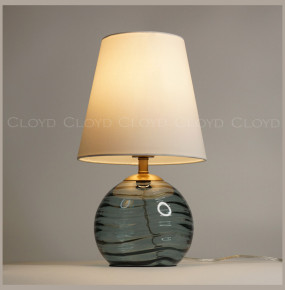 Настольная лампа 1 рожковая  Cloyd "REBA" / выс. 45 см - латунь - синее стекло / 348248