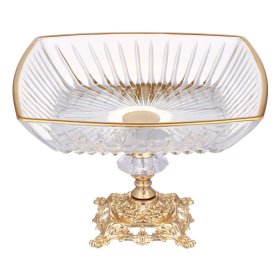 Блюдо 19 см н/н квадратное глубокое металл  Yagmur Hediyelik "Dikey" / 331934