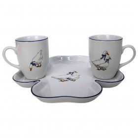 Набор на 2 персоны 3 предмета (поднос + 2 кружки по 370 мл)  Thun &quot;Гуси&quot; / 232417