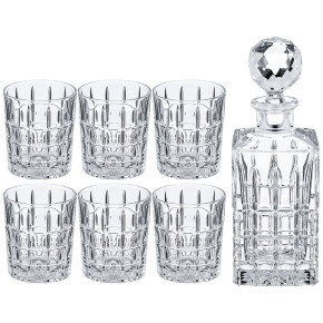 Набор для виски 7 предметов (графин 700 мл + 6 стаканов по 320 мл)  Aurum Crystal "Дипломат /Без декора"  / 148190