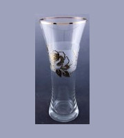 Ваза для цветов 35 см прозрачная  Egermann "Золотая роза" / 018878