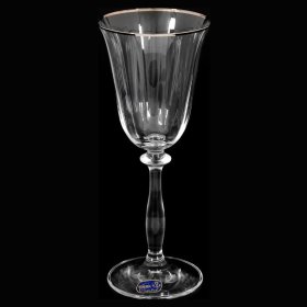 Бокалы для белого вина 185 мл 6 шт  Crystalex CZ s.r.o. &quot;Анжела /Оптика /Отводка платина&quot; / 111246