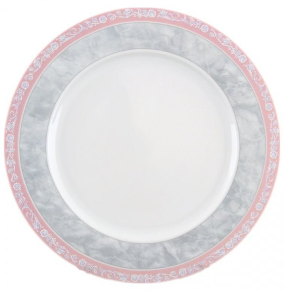 Набор тарелок 25 см 6 шт  Thun &quot;Яна /Серый мрамор с розовым кантом&quot; / 056354