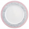 Набор тарелок 25 см 6 шт  Thun "Яна /Серый мрамор с розовым кантом" / 056354