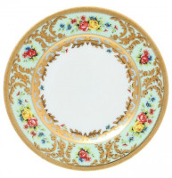 Набор тарелок 17 см 6 шт  Falkenporzellan "Вена /Розочки на нежно-бирюзовом /с золотом" / 137707