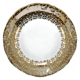 Набор тарелок 24 см 6 шт Roman Lidicky "Фредерика /Золотые листики на бежевом" / 167804