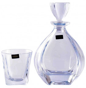 Набор для виски 7 предметов (графин 950 мл + 6 стаканов по 260 мл)  Crystalite Bohemia "Лагуна /Без декора" / 006770