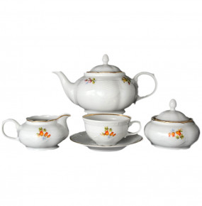 Чайный сервиз на 6 персон 15 предметов  Thun "Николь /Цветы" / 036193