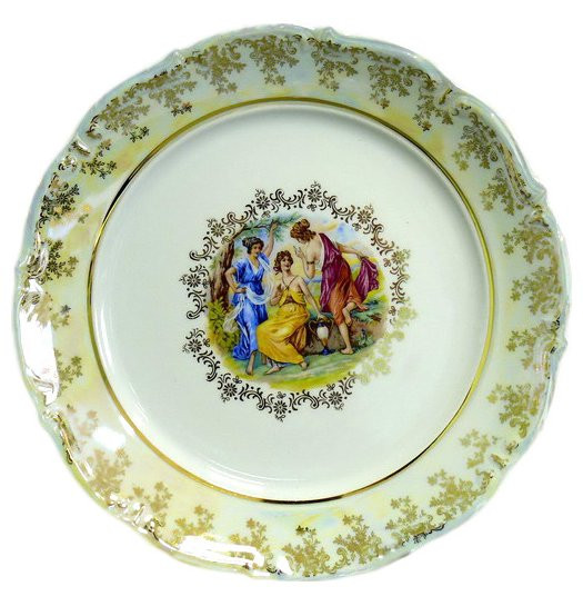 Блюдо 30 см круглое  Royal Czech Porcelain &quot;Мария-Тереза /Мадонна перламутр&quot; / 204378
