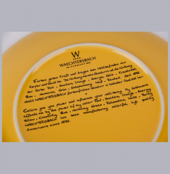 Тарелка 21 см жёлтая, белая внутри  Waechtersbach &quot;Вехтерсбах&quot; / 034631