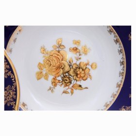 Набор тарелок 18 предметов (19, 23, 25 см)  Leander &quot;Мэри-Энн /Золотая роза /Кобальт&quot; / 084172