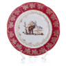 Набор тарелок 19 см 6 шт  Bavarian Porcelain "Мария-Тереза /Охота красная" / 012187