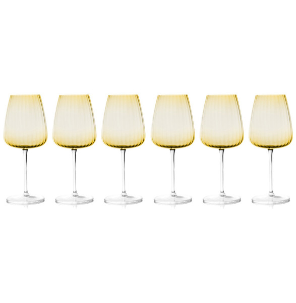 Бокалы для белого вина 550 мл 6 шт янтарные  Le Stelle &quot;Opium&quot; (подарочная упаковка) / 330094