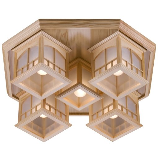 Светильник потолочный 5 рожковый из дерева Окно / 304348 — 