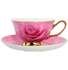 Набор чайных пар 200 мл 6 шт  Royal Classics "Розовая роза" / 148741