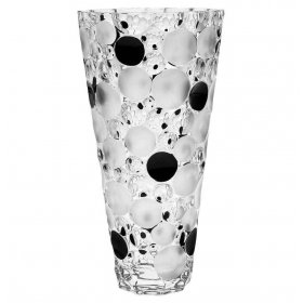 Ваза для цветов 31 см  Bohemia Jihlava &quot;Lisboa /Матовые и черные шары&quot; хрусталь Йиглава   / 314219