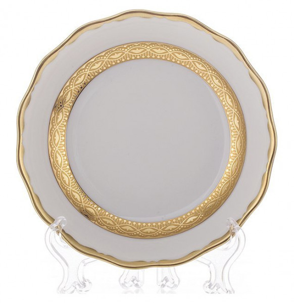 Набор тарелок 24 см 6 шт  Bavarian Porcelain &quot;Мария-Тереза /Золотая лента&quot; / 001859