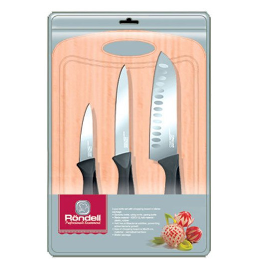 Набор кухонных ножей 3 шт с разделочной доской  Rondell &quot;Primarch&quot; / 226322