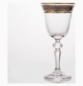 Бокалы для белого вина 130 мл 6 шт  Crystalite Bohemia &quot;Лаура /Цветочный узор на платине&quot; / 147706