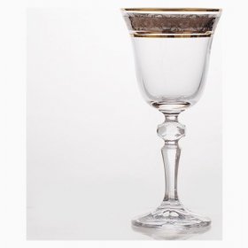 Бокалы для белого вина 130 мл 6 шт  Crystalite Bohemia &quot;Лаура /Цветочный узор на платине&quot; / 147706