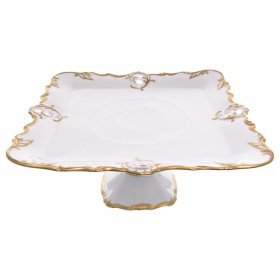 Поднос 32 см квадратный н/н Chodov "Корона /Золотой узор /отводка золото" / 201755