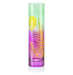 Ваза для цветов 24 см салатово-фиолетовая  Crystalex CZ s.r.o. "Листья пальмы" / 278746