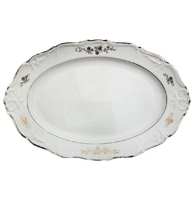 Блюдо 36 см овальное  Thun "Мария-Луиза /Платиновый цветок" / 071793 в Санкт-Петербурге