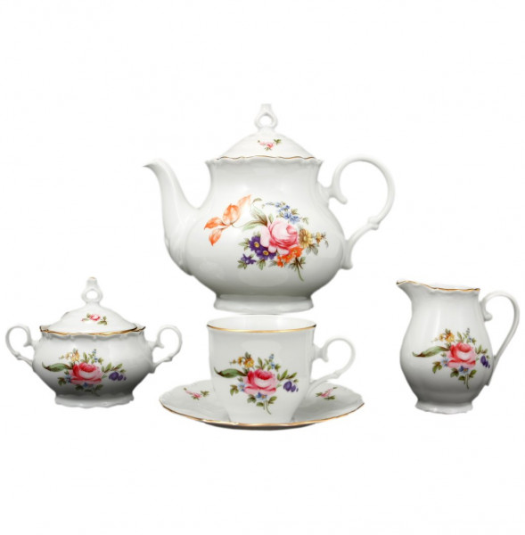 Чайный сервиз на 6 персон 15 предметов  Jeremy s.r.o. &quot;Офелия /Полевой цветок&quot; / 125378