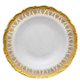 Набор тарелок 21 см 6 шт  Bohemia Porcelan Moritz Zdekauer 1810 s.r.o. "Анжелика /Золотые узоры" / 027640