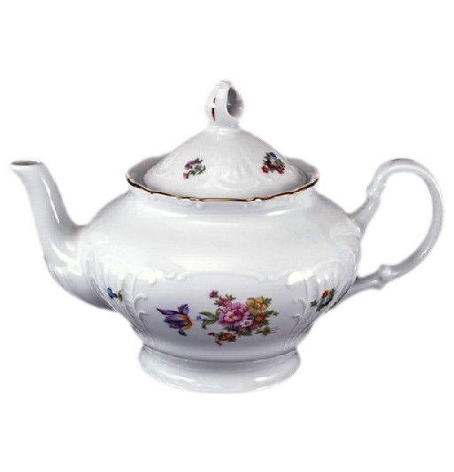 Заварочный чайник 1,2 л  Bohemia Porcelan Moritz Zdekauer 1810 s.r.o. &quot;Лиана /Весенний букет /отводка золото&quot; / 049501