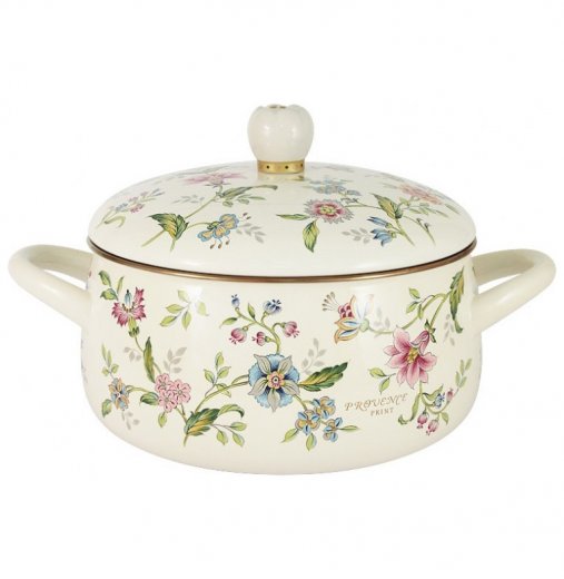 Кастрюля 20 см с крышкой эмалированная 2,6 л  Ejiry "Прованс" / 236606 — 