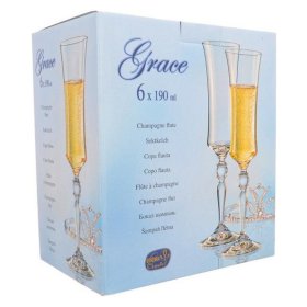 Бокалы для шампанского 190 мл 6 шт  Crystalex CZ s.r.o. &quot;Грация /43011&quot; / 098281