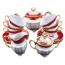 Чайный сервиз на 6 персон 15 предметов  Cmielow "Мария-Тереза /Красный лист" (220 мл) / 109745