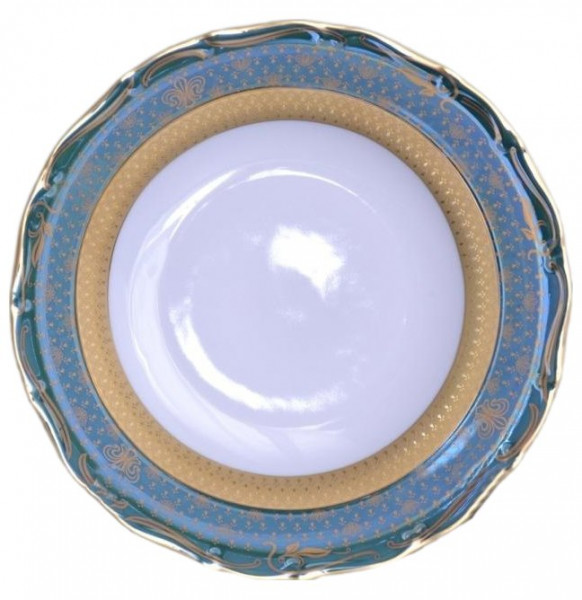 Набор тарелок 25 см 6 шт  МаМ декор &quot;Мария-Луиза /Зелёная /Королевская лилия&quot; / 050966