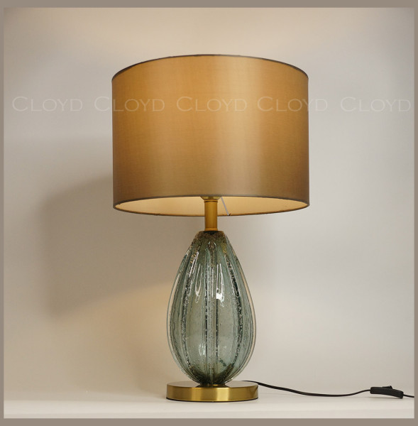 Настольная лампа 1 рожковая  Cloyd &quot;CEREUS&quot; / олив. - выс. 62 см - бирюзовое стекло / 348975