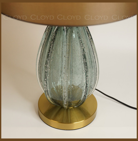 Настольная лампа 1 рожковая  Cloyd &quot;CEREUS&quot; / олив. - выс. 62 см - бирюзовое стекло / 348975
