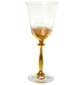 Бокалы для красного вина 250 мл 6 шт  Bohemia "Анжела /Матовый цветок" E-V золотая ножка / 137169
