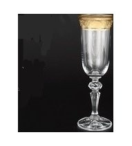 Бокалы для шампанского 150 мл 6 шт  Crystalite Bohemia &quot;Кристина /Цветочный узор на золоте&quot; / 038706