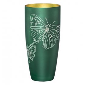 Ваза для цветов 30 см зелёная  Crystalex CZ s.r.o. "Бабочки" / 276477