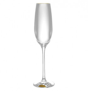 Бокалы для шампанского 240 мл 6 шт  Rona "Spirit /Золотая отводка" / 148551