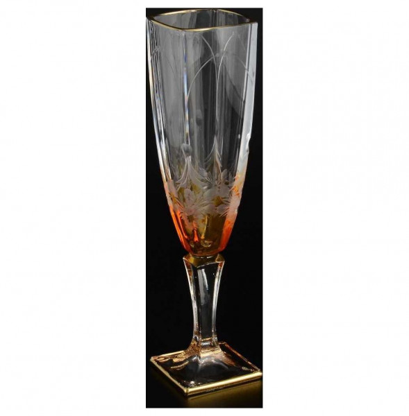 Бокалы для шампанского 140 мл 6 шт  Crystalite Bohemia &quot;Ареззо /Матовый цветок&quot; / 101402
