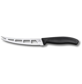 Нож для мягких сыров 13 см волнистое лезвие с отверстием  Victorinox "Swiss Classic" / 316380