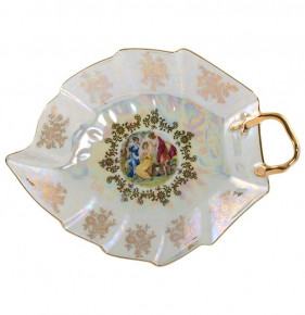 Салатник 21 х 16 см Лист  Royal Czech Porcelain "Офелия /Мадонна перламутр" / 203403