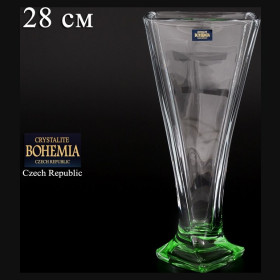 Ваза для цветов 28 см н/н  Crystalite Bohemia &quot;Квадро /Зелёное дно&quot;  / 080385