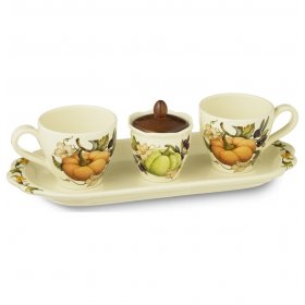 Чайный набор на 2 персоны 5 предметов Artigianato Ceramico by Caroline "Artigianato ceramico /Тыква" / 149466