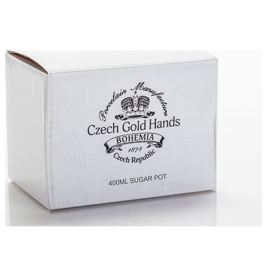 Сахарница 400 мл  Porcelaine Czech Gold Hands &quot;Луиза /Роза с вензелем /кобальт&quot; / 153134