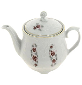 Заварочный чайник 1,1 л  Cmielow "Рококо /577 /Серая роза /золото" / 149065